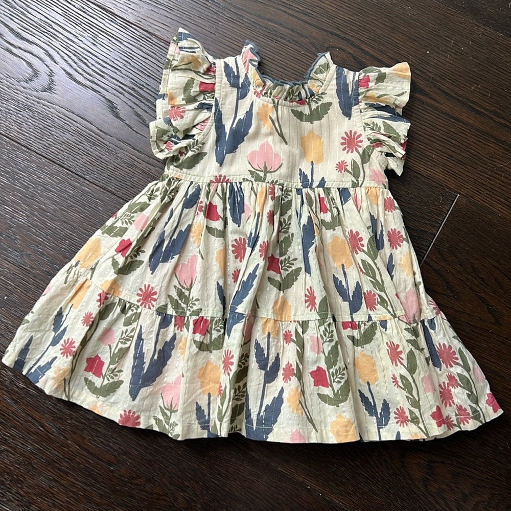 Pink Chicken floral baby dress with bloomers